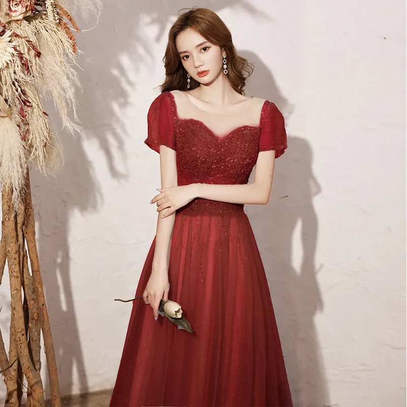 A Line Sequins  Long Prom Dress Shiny Formal Evening Gown 522