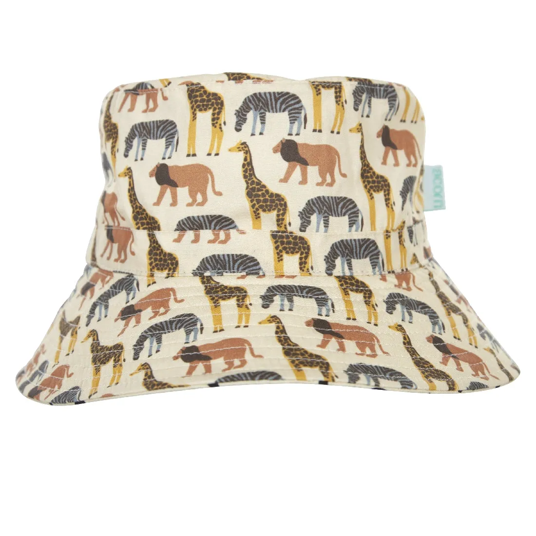 ACORN KIDS - SAFARI BROAD WIDE BRIM BUCKET HAT: NATURAL/BLUE/BROWN