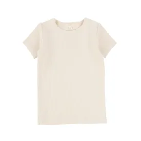 Analogie Ribbed Solid T-Shirt Short Sleeve - Natural