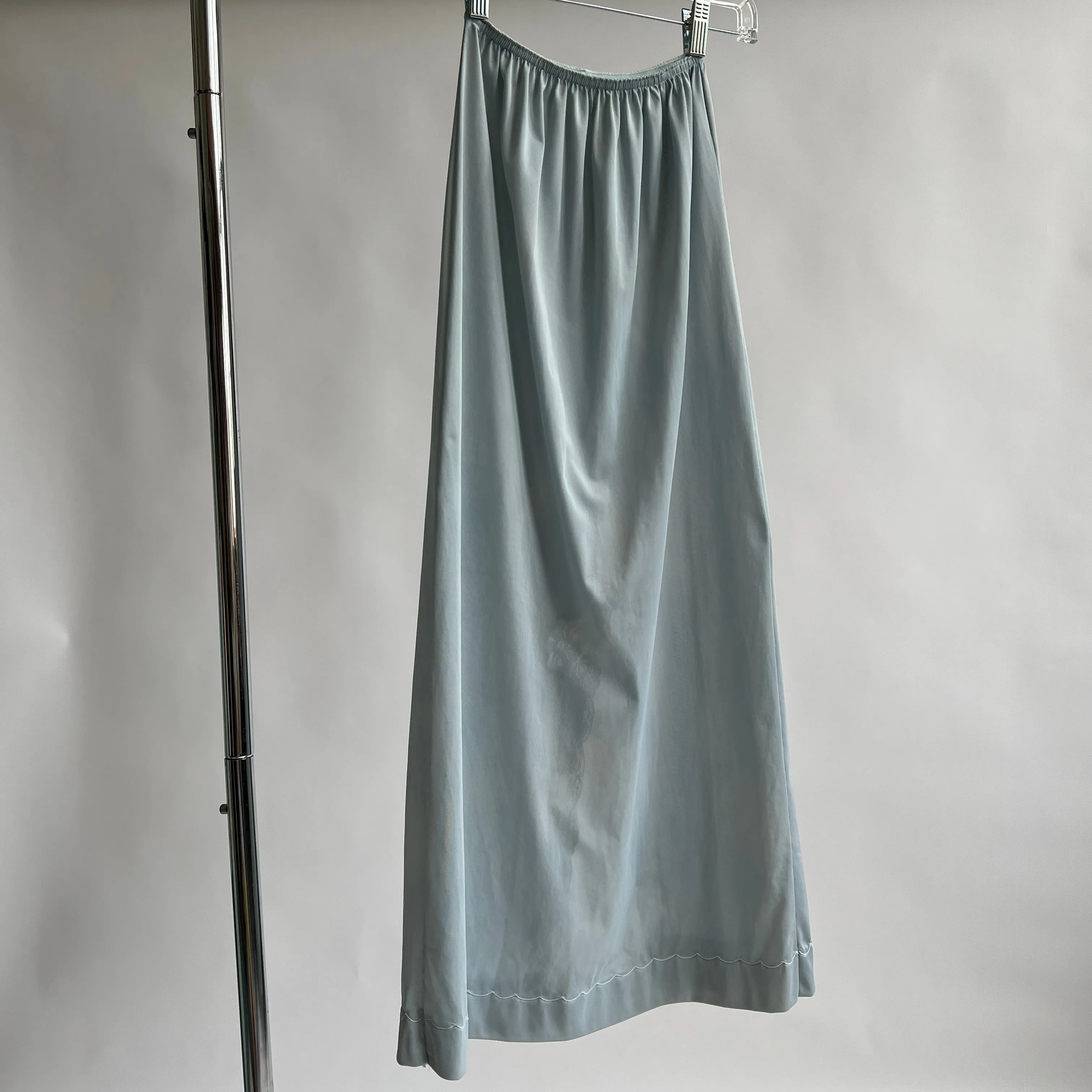 Baby blue hand dyed maxi slip skirt - S/M
