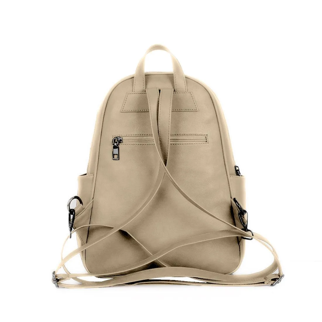 Beige Mixed Backpack Purple Floral