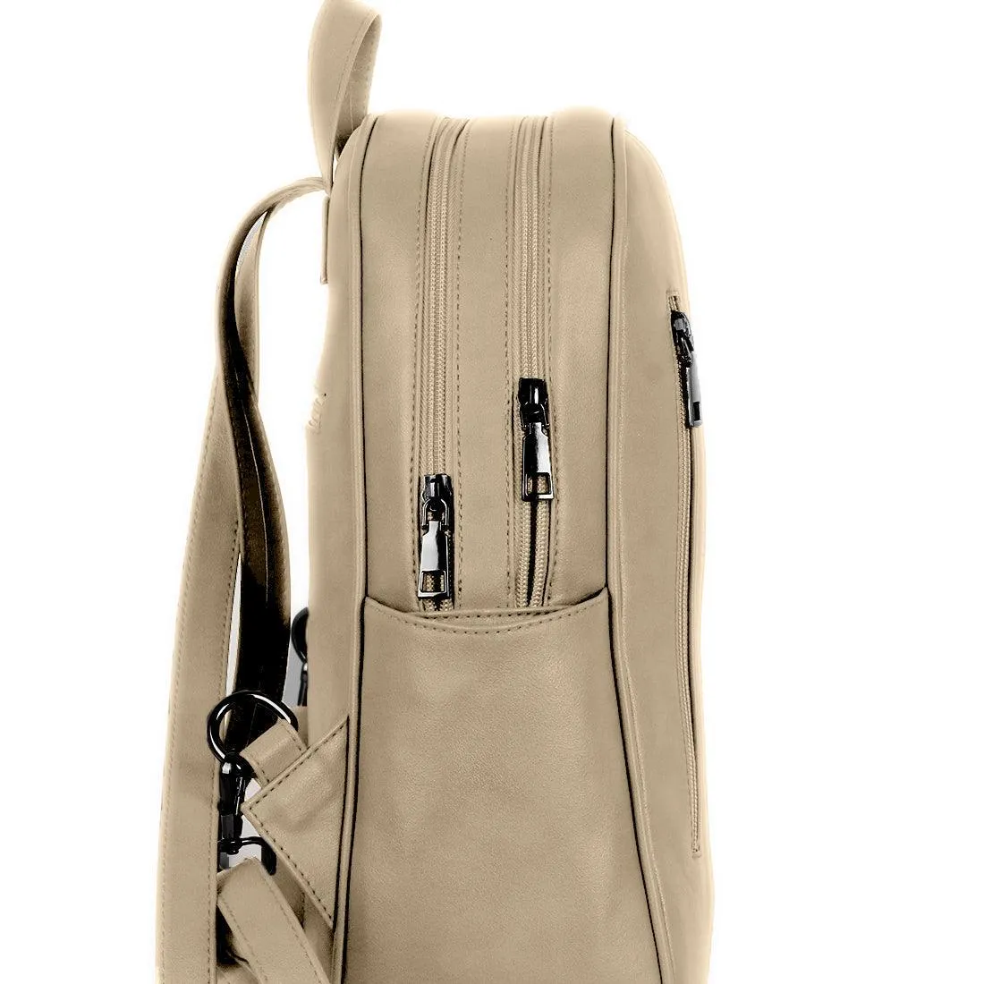 Beige Mixed Backpack Purple Floral