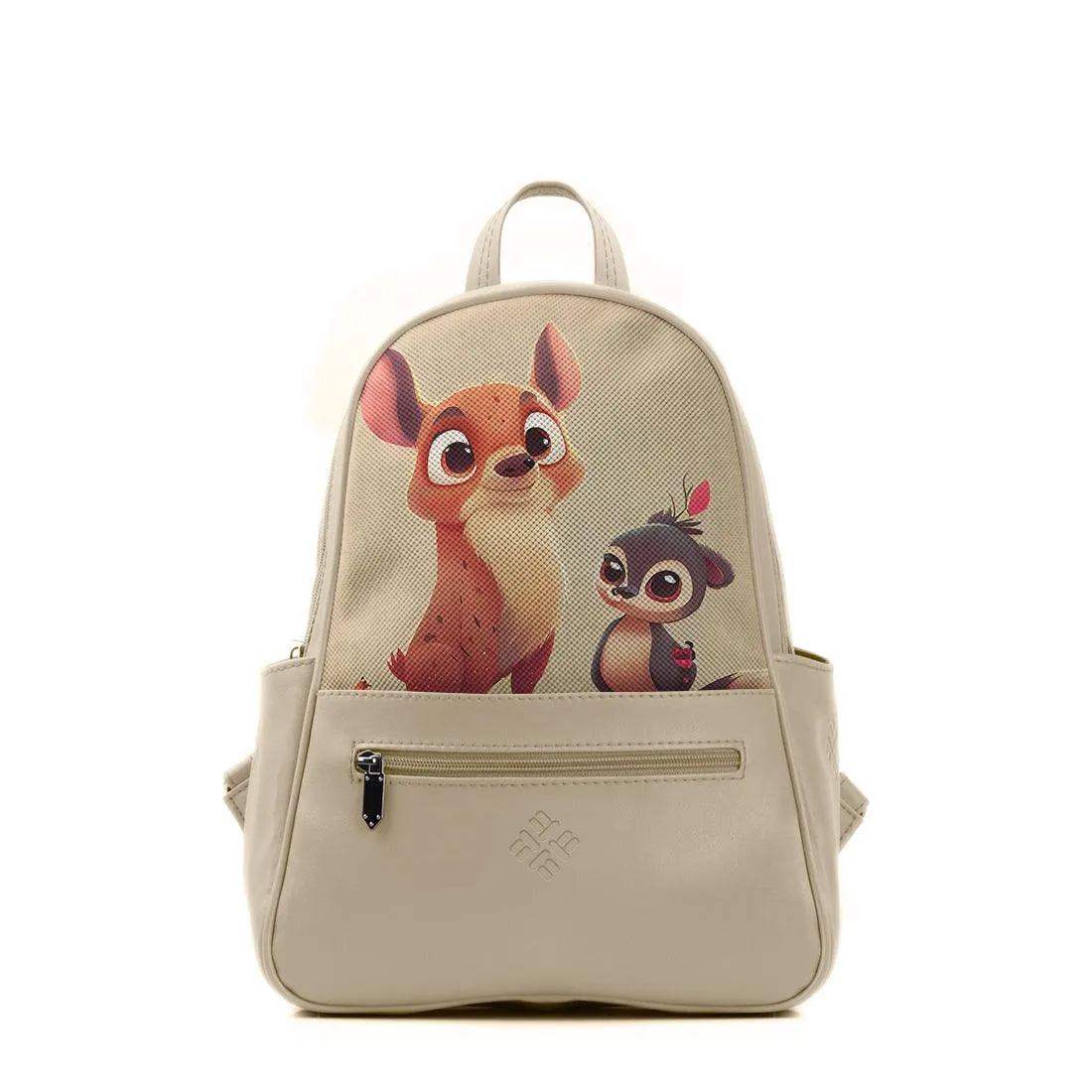 Beige Vivid Backpack Cute Pets