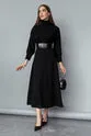 Belt knitwear dress - emerald