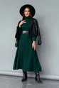 Belt knitwear dress - emerald