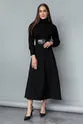 Belt knitwear dress - emerald