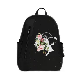 Black Mixed Backpack Flowers inside