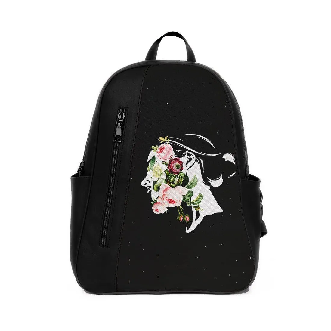 Black Mixed Backpack Flowers inside