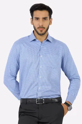 Blue Houndstooth Formal Shirt