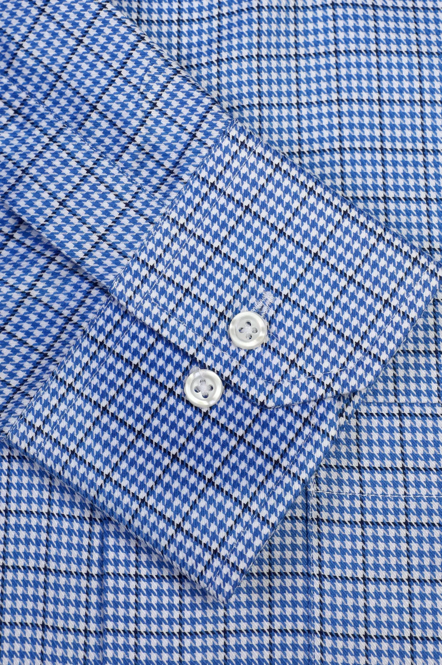 Blue Houndstooth Formal Shirt