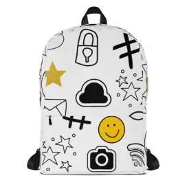 Bold Pattern Print Emoji Backpack