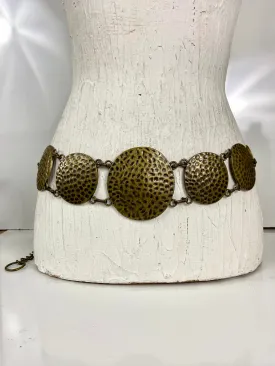 Bronze hammered circle belt
