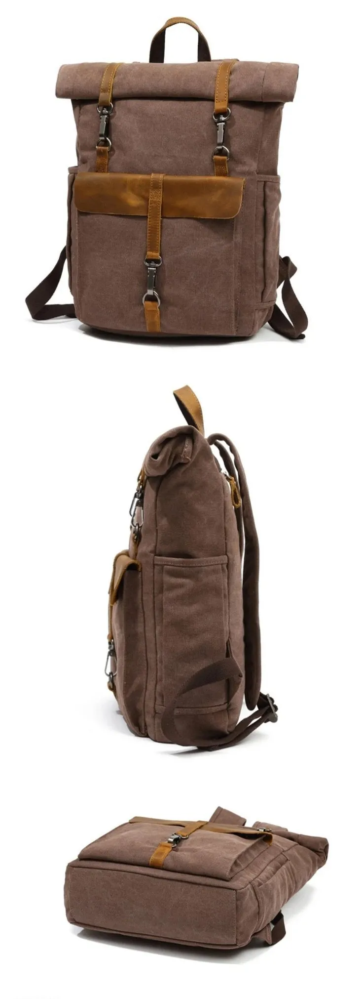 Canvas Leather Backpack