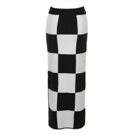 Checkerboard Maxi Skirt