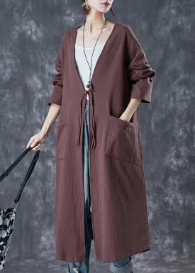 Chinese Button Linen Long Cardigan Spring