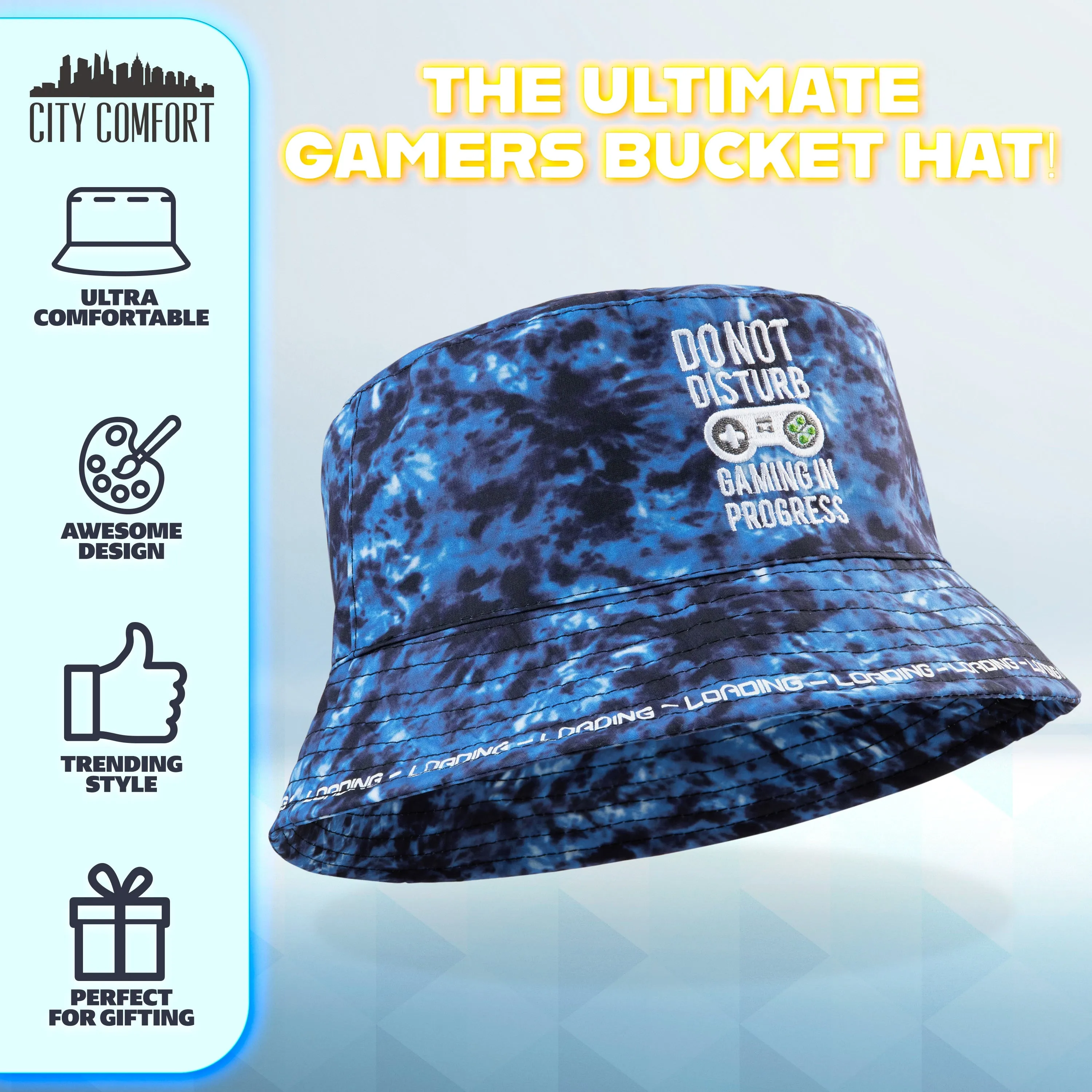 CityComfort Bucket Hat Kids Gamer Sun Hat for Boys and Girls