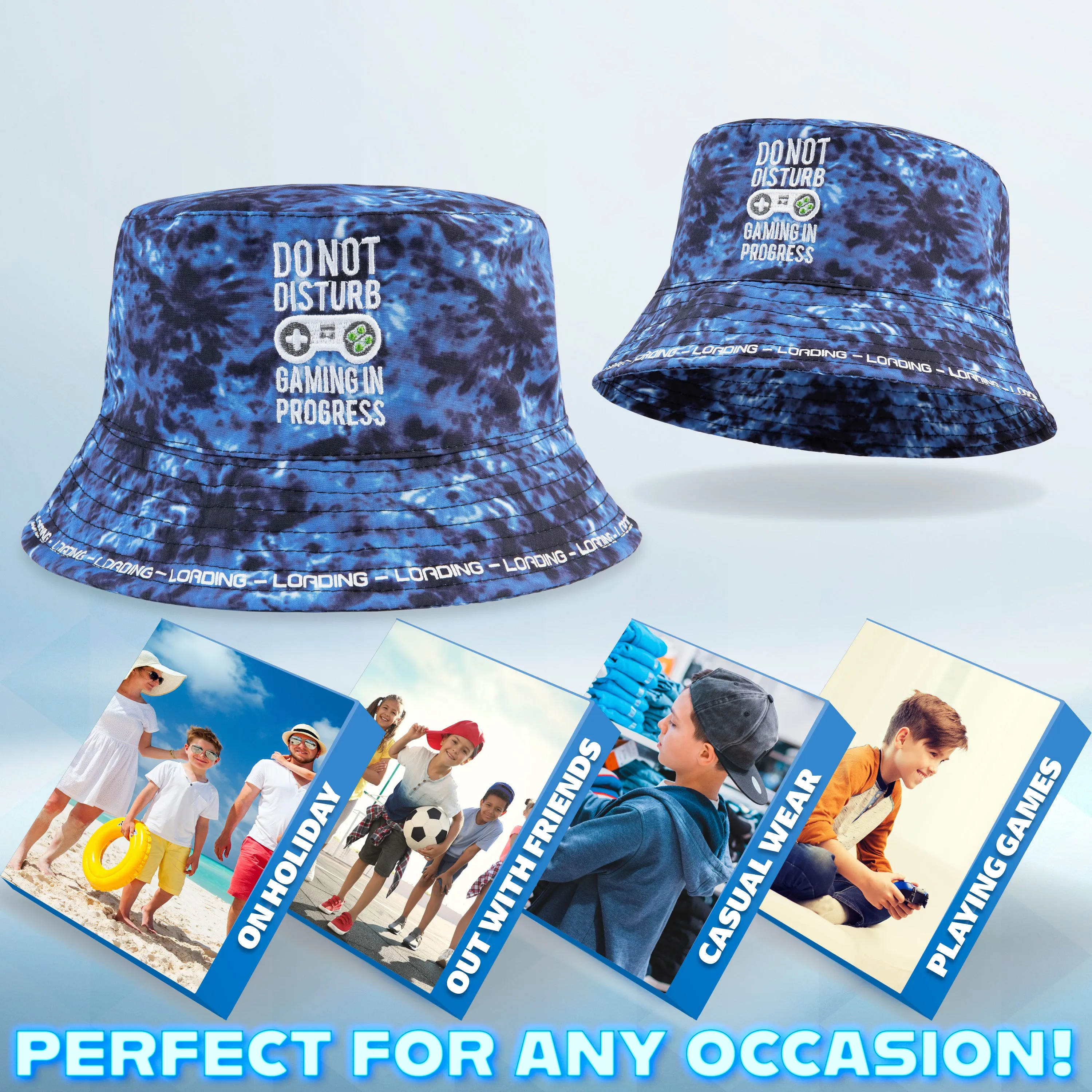 CityComfort Bucket Hat Kids Gamer Sun Hat for Boys and Girls