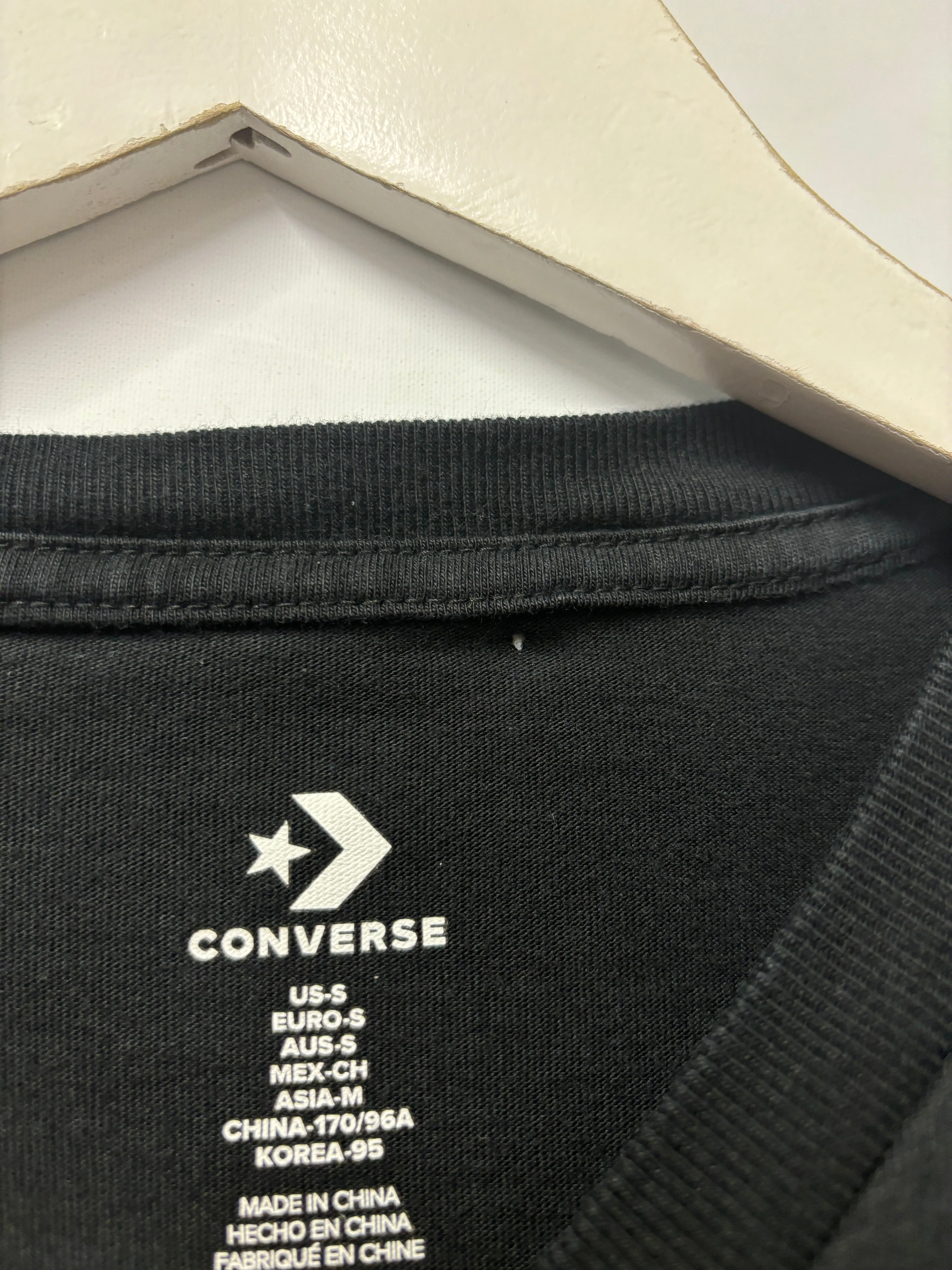 Converse Black Cotton Graphic T-Shirt Small