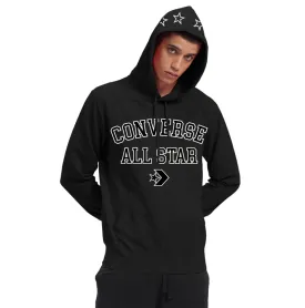 Converse Felpa da uomo con cappuccio e tasche a marsupio 10024982-A01 black
