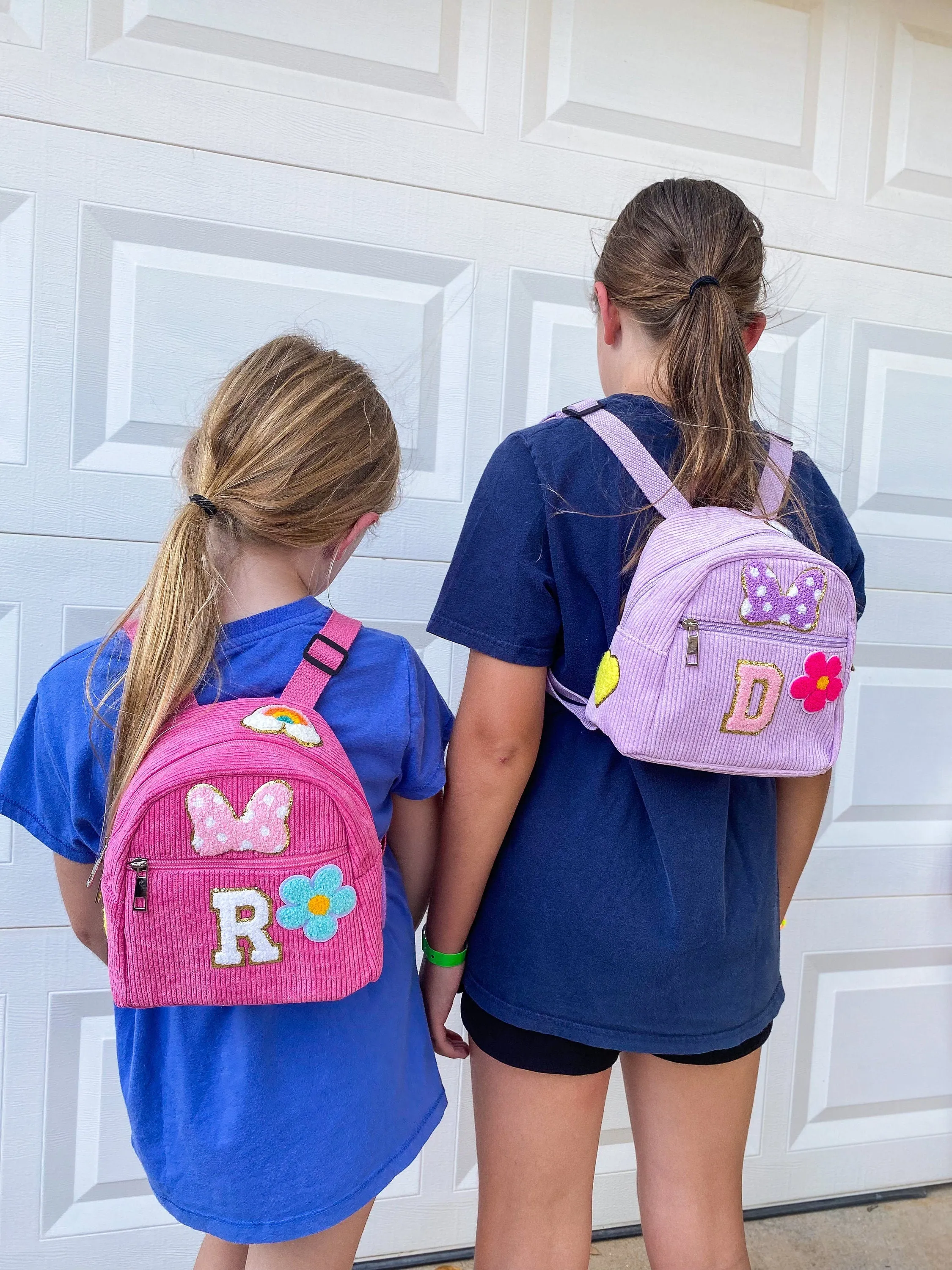 Custom Mini Corduroy Backpack with Patches