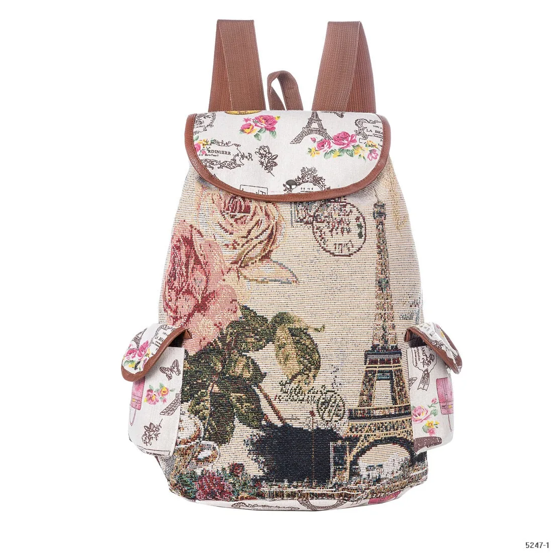 Cute Cat Backpack Women Canvas Backpack Drawstring Printing Backpacks For Teenage Girls Large Capacity School Bag