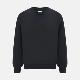 Dark Green Cashmere V-Neck Jumper