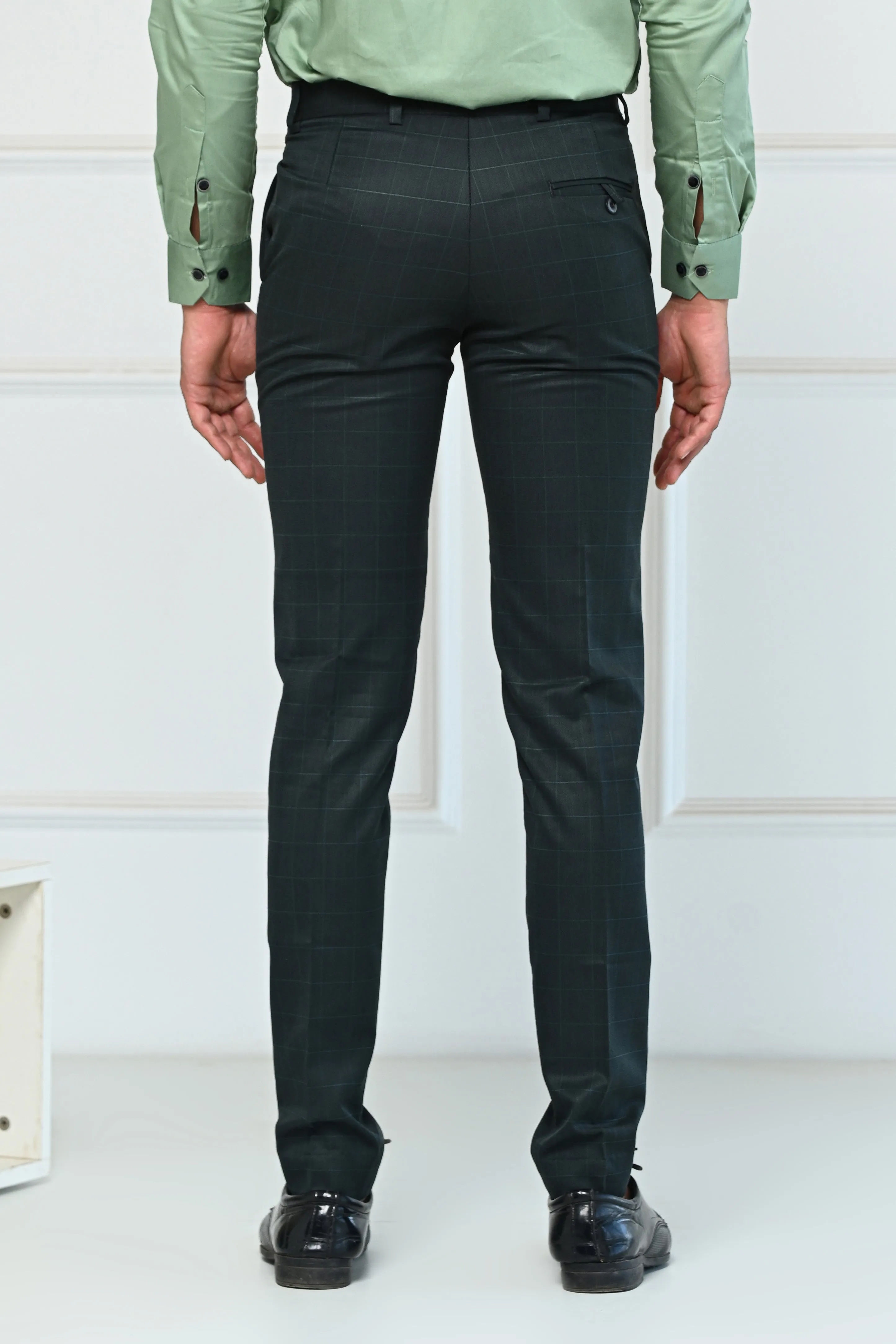 Dark Green Window Checks Formal Pents