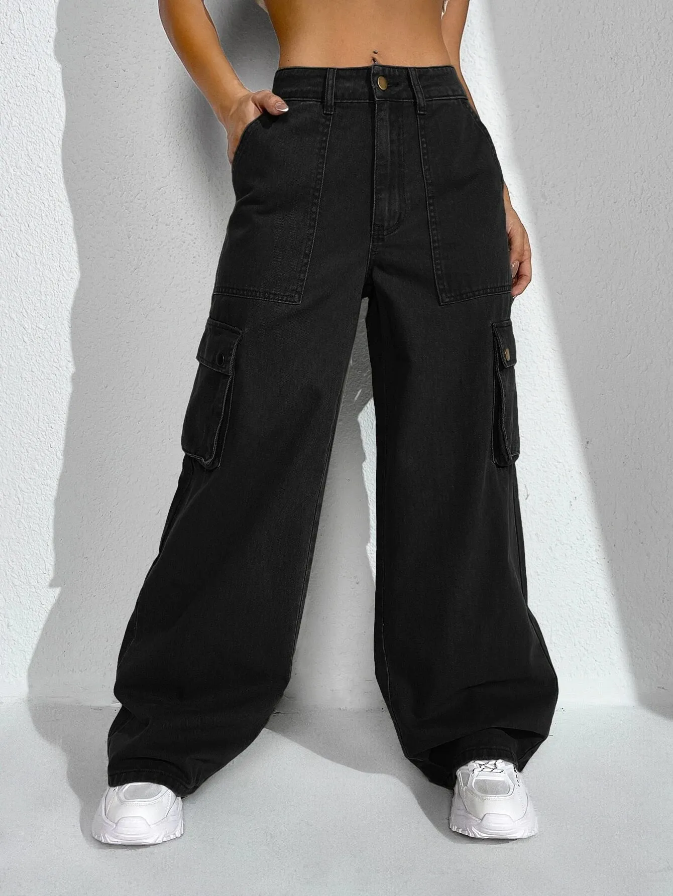 Denim Flap Pocket Cargo Jean