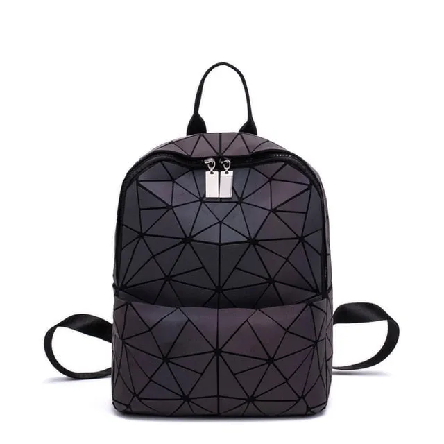 Fashion Women Backpack Mochila Geometric Luminous Backpacks Bagpack Girls Noctilucent Travel Shoulder Bags For School Back Pack