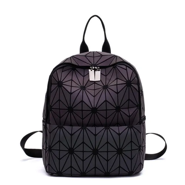 Fashion Women Backpack Mochila Geometric Luminous Backpacks Bagpack Girls Noctilucent Travel Shoulder Bags For School Back Pack