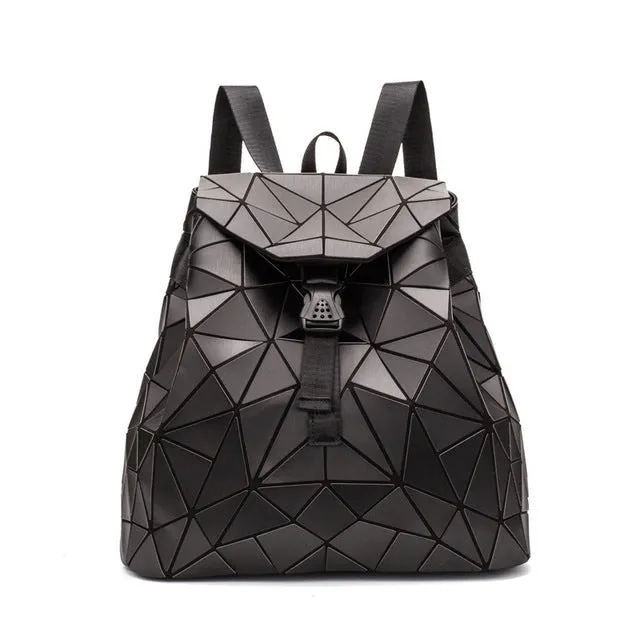 Fashion Women Backpack Mochila Geometric Luminous Backpacks Bagpack Girls Noctilucent Travel Shoulder Bags For School Back Pack