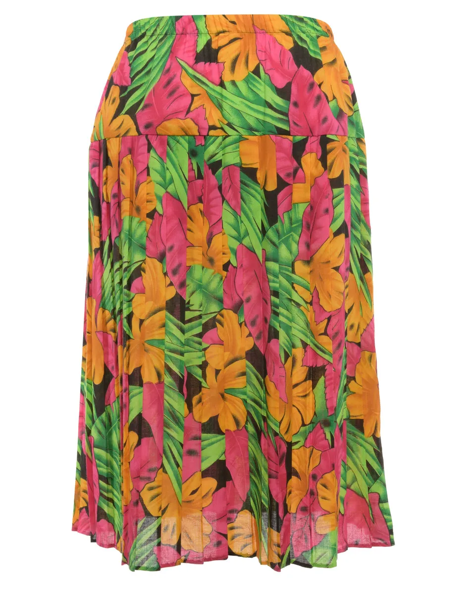 Floral Multi Color Maxi Skirt - M