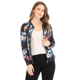 Floral Spring Jacket Floral Spring Women Bomber Jacket Plus Size S