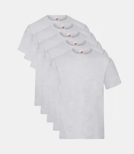 Fruit of the Loom Men's Heavy T Shirt Heather Grey ( Pack of 5 )
