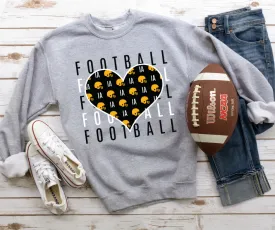 Iowa Heart Football Repeat Grey Sweatshirt