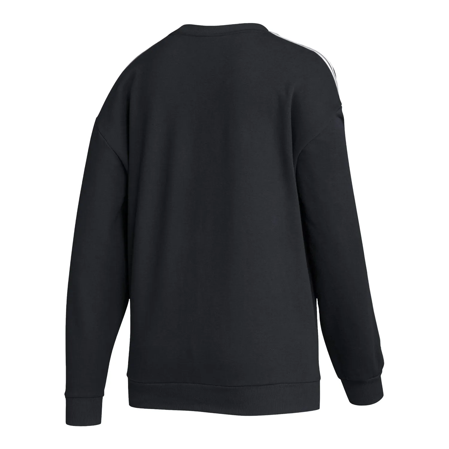 Ladies Indiana Hoosiers Adidas 3-Stripe Spray Wordmark Black Crew Sweatshirt