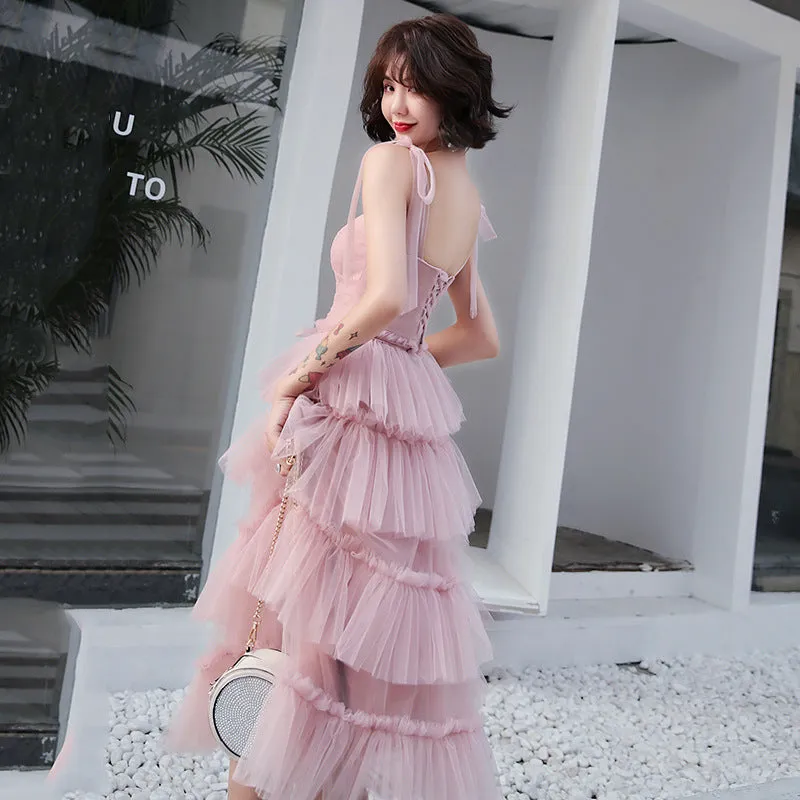 Layer Tulle Homecoming Dress Straps Long Formal Party Dress Evening Gown  564