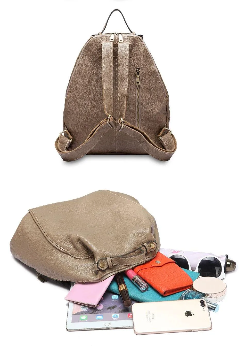 Leather Women Backpack Large Capacity Travel Bag  Girls Fashion Schoolbag