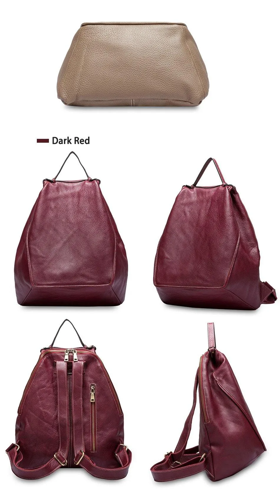Leather Women Backpack Large Capacity Travel Bag  Girls Fashion Schoolbag