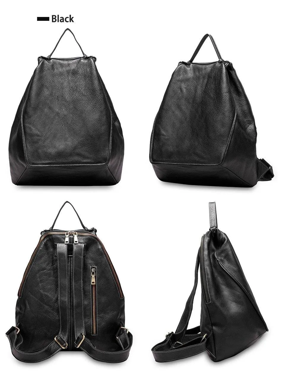 Leather Women Backpack Large Capacity Travel Bag  Girls Fashion Schoolbag