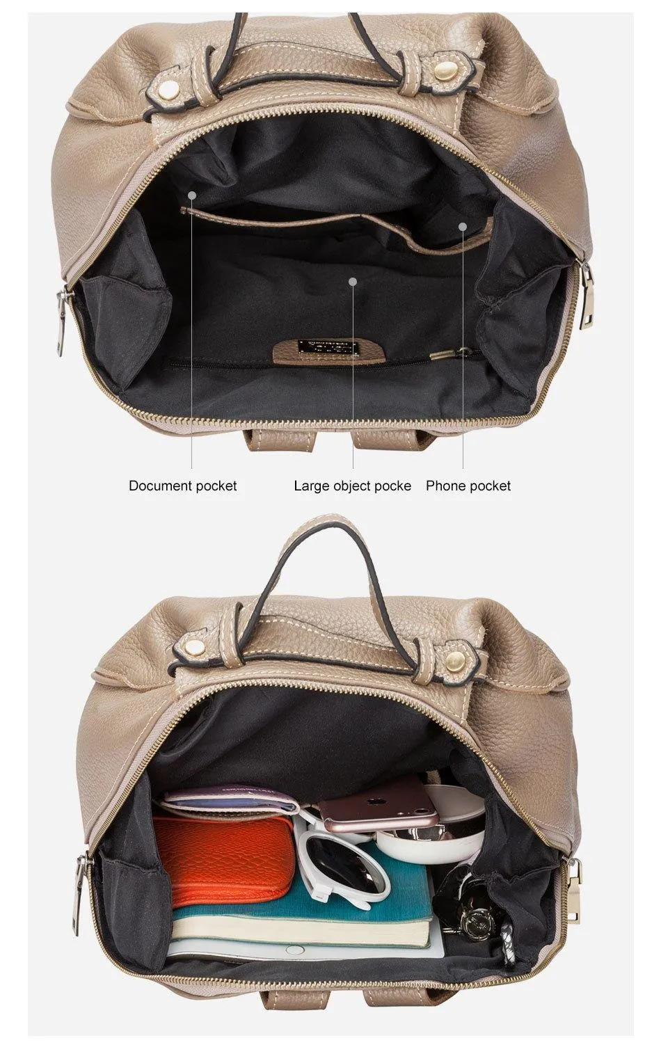 Leather Women Backpack Large Capacity Travel Bag  Girls Fashion Schoolbag