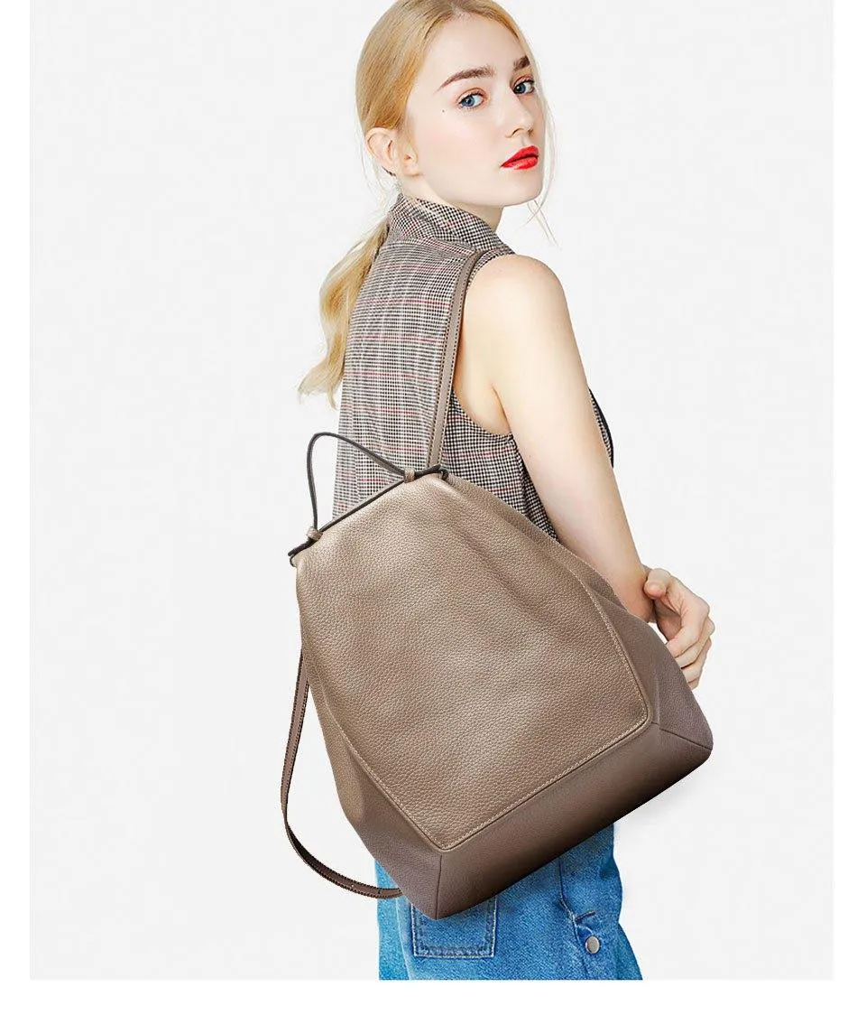 Leather Women Backpack Large Capacity Travel Bag  Girls Fashion Schoolbag