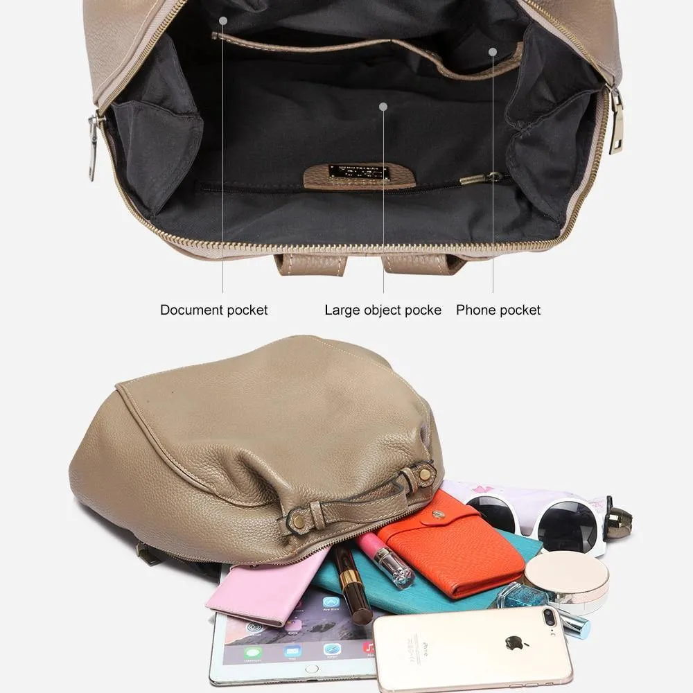 Leather Women Backpack Large Capacity Travel Bag  Girls Fashion Schoolbag