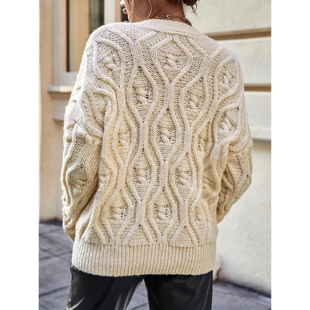 Loose Solid Knitwear Top