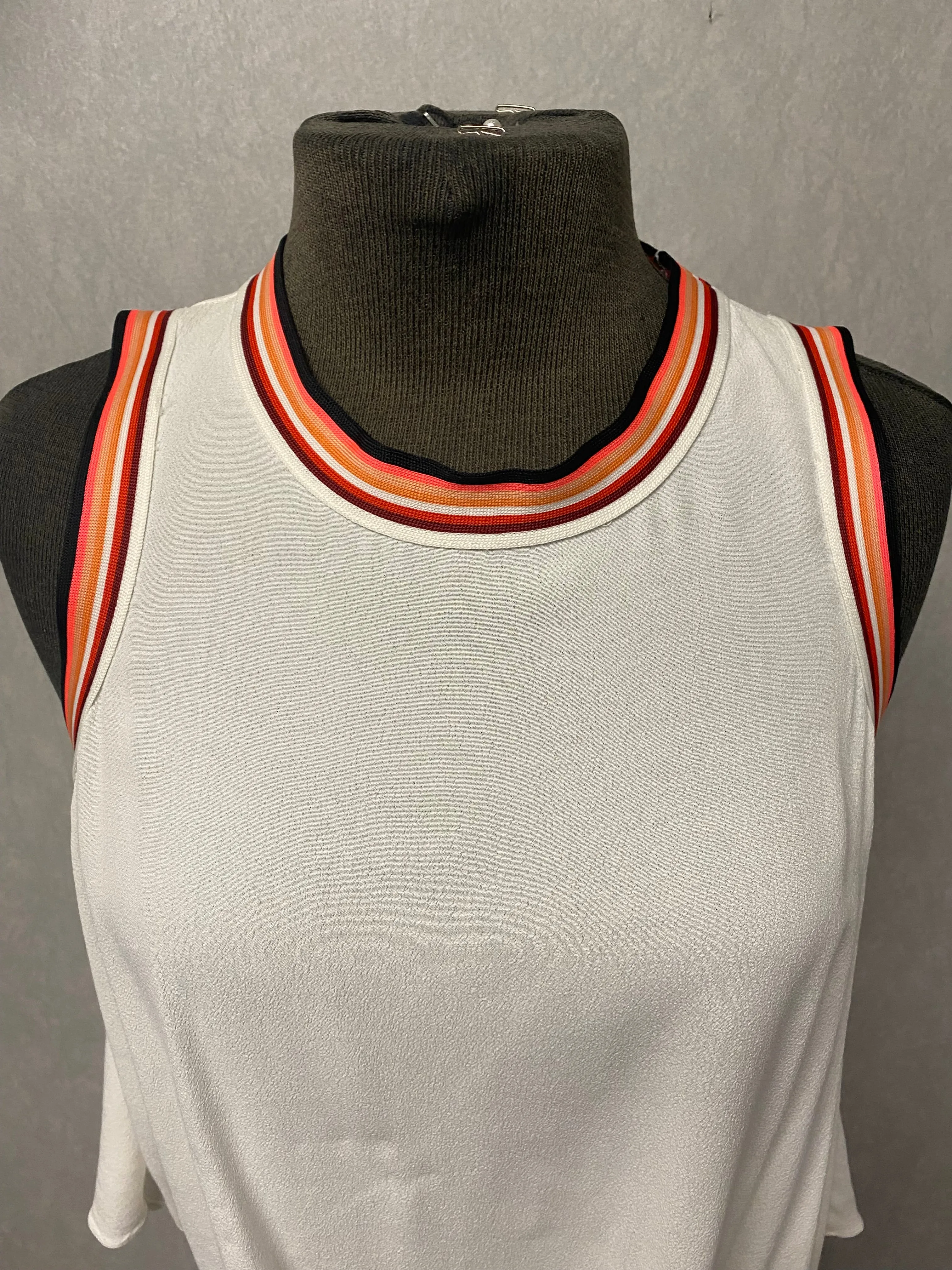 LOVERS & FRIENDS Crop Tank Top With Open Back White And Orange Size Small