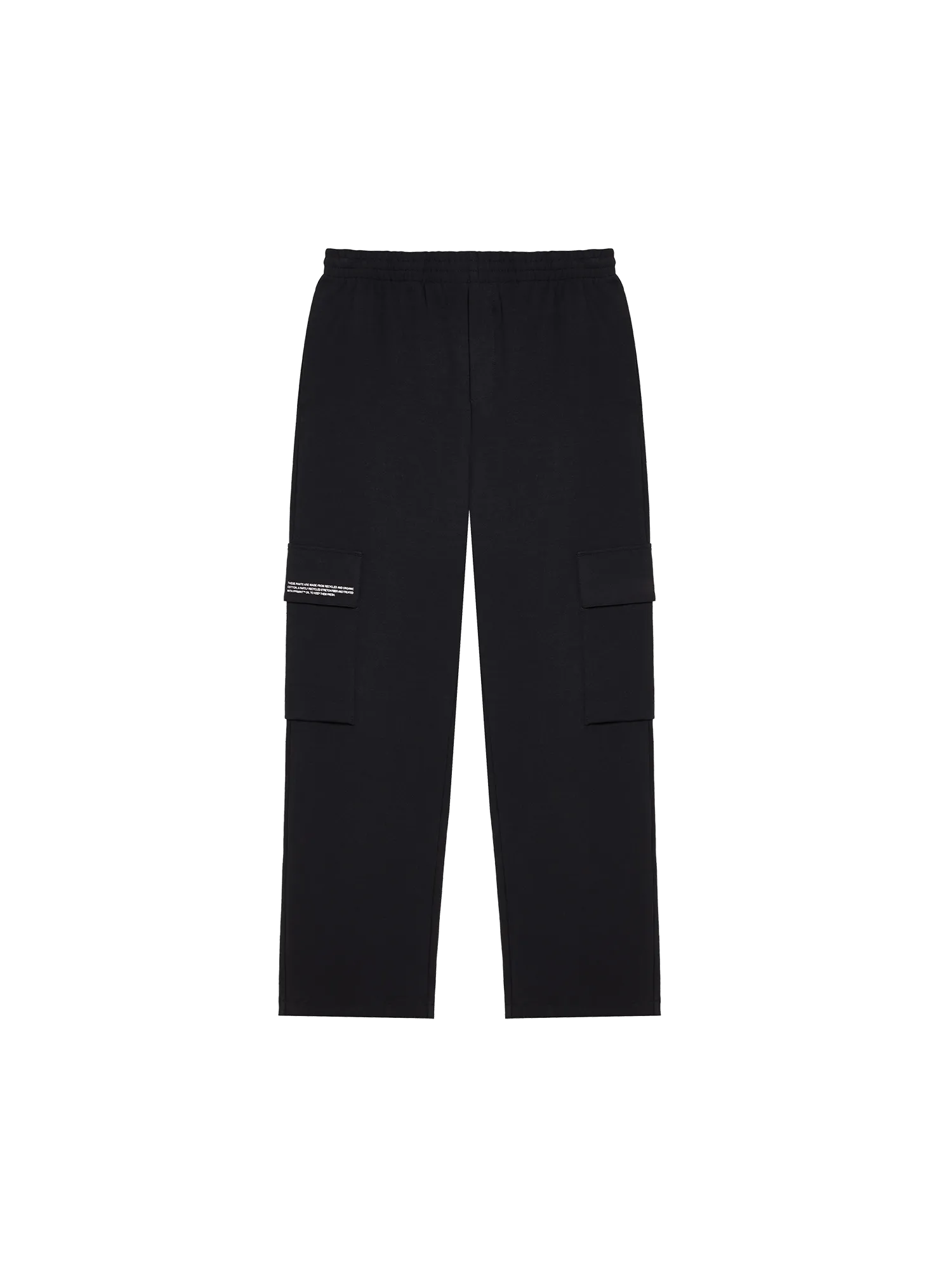 Mens Double Jersey Cargo Track Pants—black