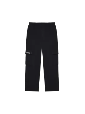 Mens Double Jersey Cargo Track Pants—black
