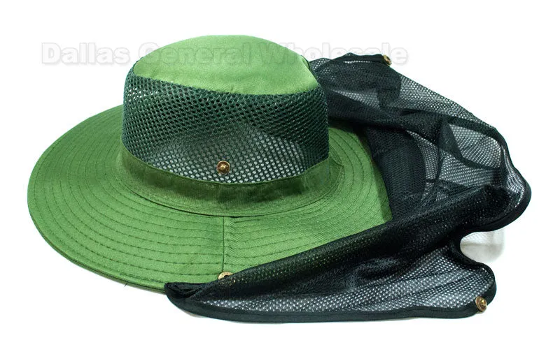 Mesh Bucket Hats with Vented Neck Cover Wholesale