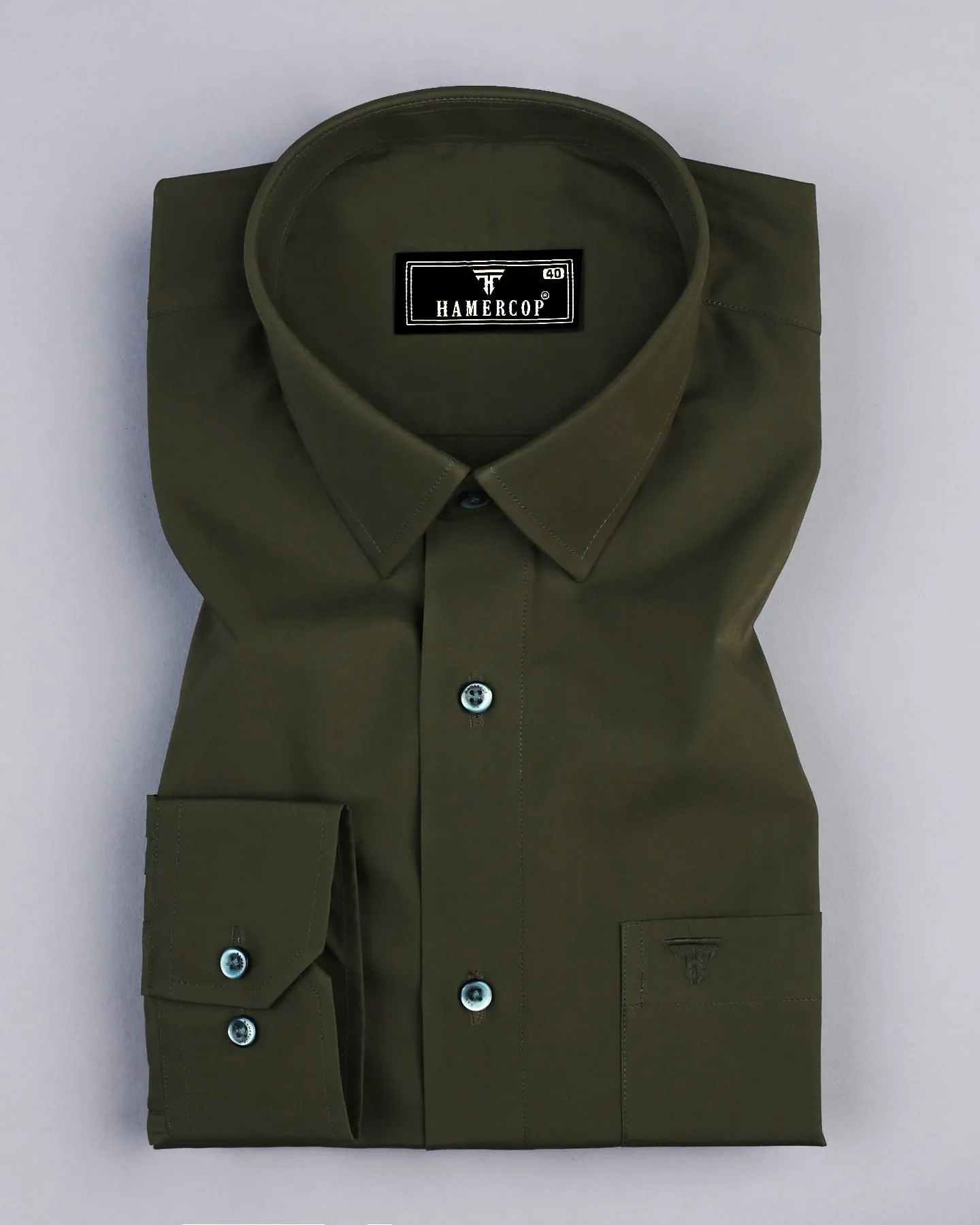 Methoni Green Soft Touch Satin Premium Cotton Shirt