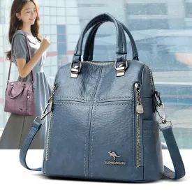 Multifunction Leather Travel Backpacks